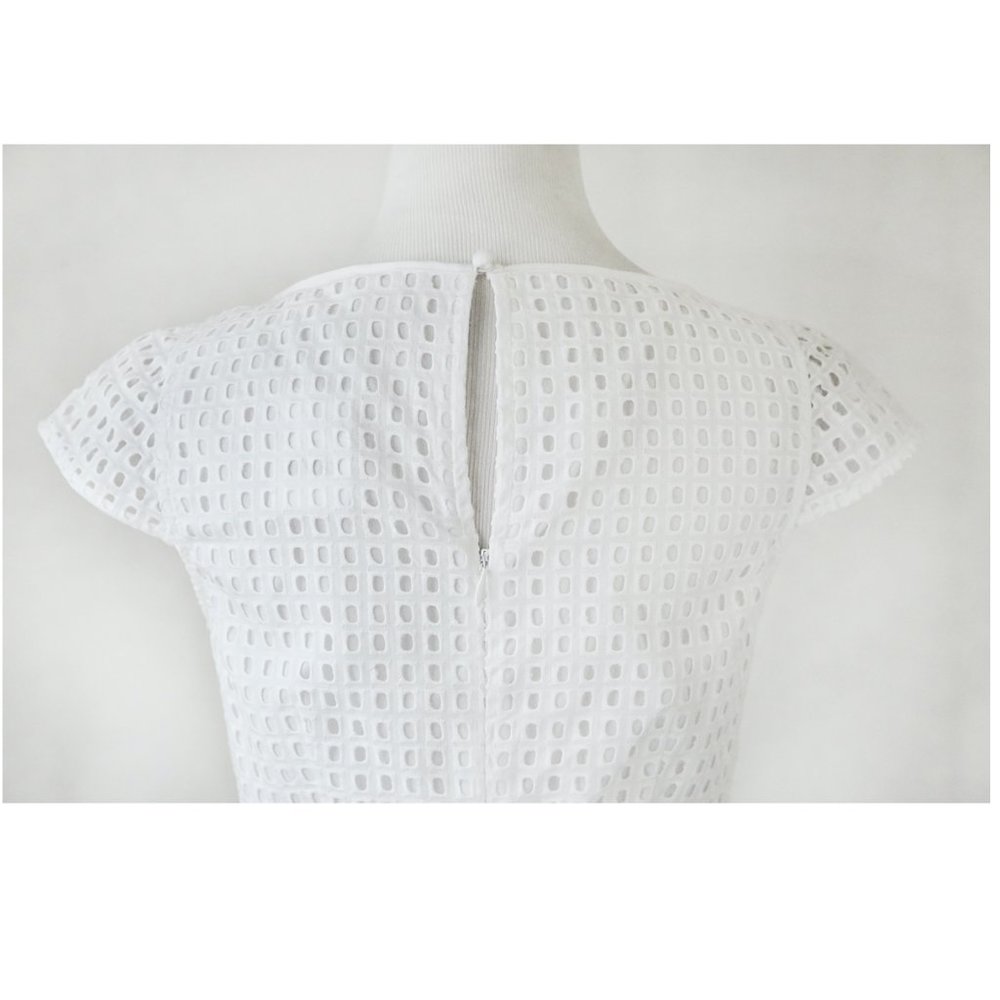 J CREW White Eyelet Lace Fit & Flare Dress 2 S - Picture 11 of 12